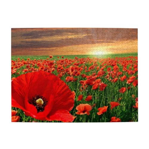500 Teile, Puzzles für Erwachsene, anspruchsvolle Puzzles, Puzzlespiel für das Ganze,Sonnenuntergang Mohnfeld 500 Teile, Puzzles für Erwachsene, anspruchsvolle Puzzles, Puzzlespiel für das Ganze,Sonnenuntergang Mohnfeld von LfearTesa