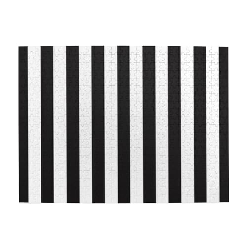 500 Teile, Puzzles für Erwachsene, anspruchsvolle Puzzles, Puzzlespiel für das Ganze,Streifen Schwarz Weiß von LfearTesa