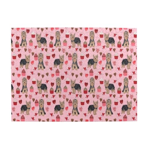 500 Teile, Puzzles für Erwachsene, anspruchsvolle Puzzles, Puzzlespiel für das Ganze,Yorkie Valentinstag Yorkshire Terrier Liebe Design Pink 500 Teile, Puzzles für Erwachsene, anspruchsvolle Puzzles, Puzzlespiel für das Ganze,Yorkie Valentinstag Yorkshire Terrier Liebe Design Pink von LfearTesa