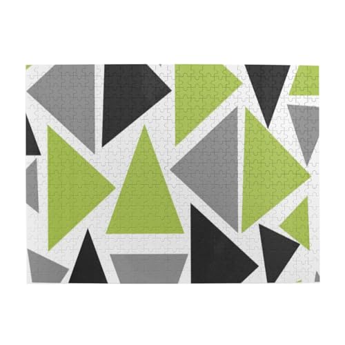 500 Teile, Puzzles für Erwachsene, anspruchsvolle Puzzles, Puzzlespiel für das Ganze,Zufällige Dreiecke Lime Green Grau Schwarz auf Weiß 500 Teile, Puzzles für Erwachsene, anspruchsvolle Puzzles, Puzzlespiel für das Ganze,Zufällige Dreiecke Lime Green Grau Schwarz auf Weiß von LfearTesa