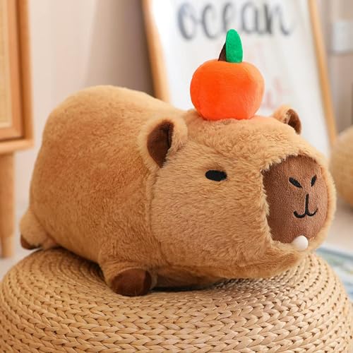 LfrAnk Erdbeerhut Capybara Plüsch Spielzeug Rucksack Plüsch Anhänger Kinder Geburtstag Geschenk 20cm 2 von LfrAnk