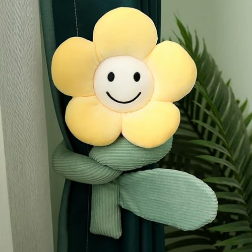 LfrAnk Sonnenblume Plüschtier Kawaii Vorhang Raumdekoration Pflanze Puppe Plüsch weiches Lächeln Blume multifunktional 95CM 4 von LfrAnk