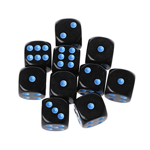 10pcs 15mm Mehrfarbige Acryl Würfelwürfel Perlen Sechs Seiten Tragbare Tischspiele Spielzeug von LfrXtra