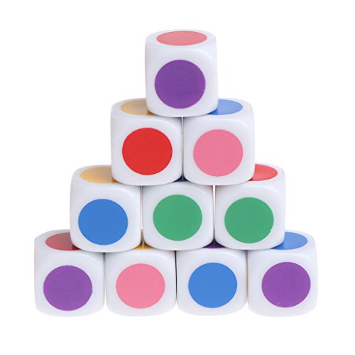 10pcs 15mm Mehrfarbige Acryl Würfelwürfel Perlen Sechs Seiten Tragbare Tischspiele Spielzeug von LfrXtra