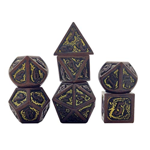 7pcs Metal Polyedrale Brettspiel Würfel Set Für Party RPG von LfrXtra