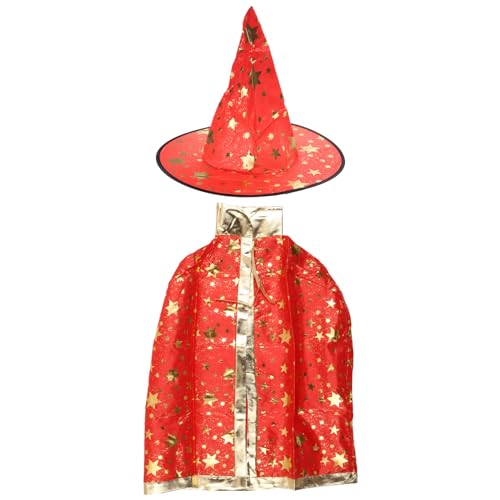 LfrXtra Hut, 2 Stück Kinder Halloween Hexenhüte + Umhang Maskerade Zauberer Hut Cosplay Kostüm Halloween Party Verkleidung Dekor von LfrXtra
