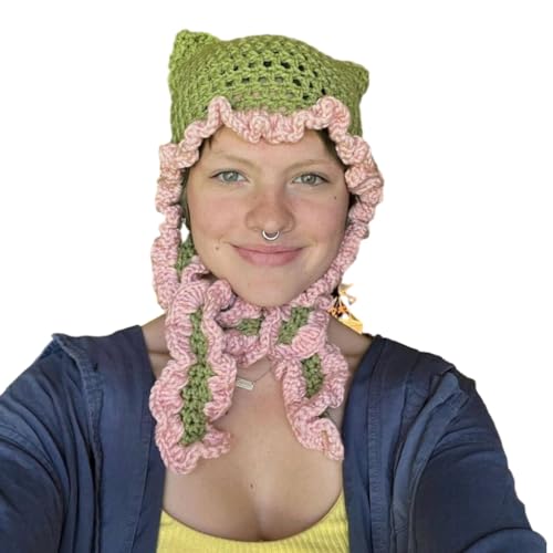 LfrXtra Hut, Halloween-Strickmütze mit einzigartigen Katzenohren, Horn, für Party, Urlaub, warme Mütze für Damen LfrXtra Hut, Halloween-Strickmütze mit einzigartigen Katzenohren, Horn, für Party, Urlaub, warme Mütze für Damen von LfrXtra