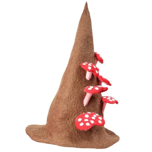 LfrXtra Hut, Halloween-Wollhut für Kinder und Erwachsene, Cosplay, Pilz-Kostüm, Requisiten, Halloween-Party-Dekorationen, Zubehör LfrXtra Hut, Halloween-Wollhut für Kinder und Erwachsene, Cosplay, Pilz-Kostüm, Requisiten, Halloween-Party-Dekorationen, Zubehör von LfrXtra