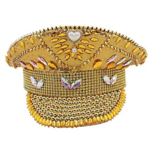 LfrXtra Hut, Nietenhut für Braut, Cosplay, Blingbling Polizei, Hut, Bühnenauftritte, Requisiten, Militärhut LfrXtra Hut, Nietenhut für Braut, Cosplay, Blingbling Polizei, Hut, Bühnenauftritte, Requisiten, Militärhut von LfrXtra
