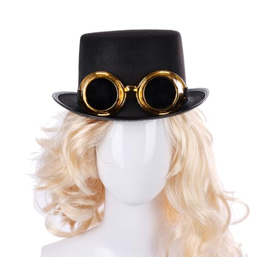 LfrXtra Hut, viktorianischer Zylinder mit abnehmbarer Brille, Bowler, Halloween, Cosplay, Kostüm-Zubehör LfrXtra Hut, viktorianischer Zylinder mit abnehmbarer Brille, Bowler, Halloween, Cosplay, Kostüm-Zubehör von LfrXtra
