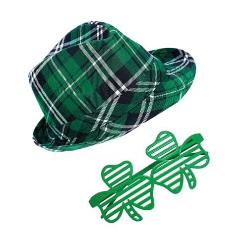 LfrXtra Hut Patricks Day Hut Fliege Bart Halskette Brille Arm Ärmel Strümpfe Irish Festival Kostüm Zubehör von LfrXtra