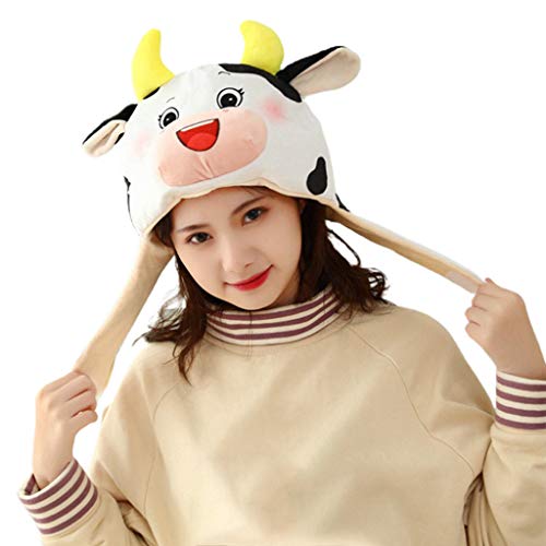 LfrXtra Hut für Damen und Kinder, Cartoon-Milchkuh, Plüschhut, lustige Tier-Kopfbedeckung, warm, Cosplay, Kostüm, Urlaub, Party, Foto-Requisiten LfrXtra Hut für Damen und Kinder, Cartoon-Milchkuh, Plüschhut, lustige Tier-Kopfbedeckung, warm, Cosplay, Kostüm, Urlaub, Party, Foto-Requisiten von LfrXtra