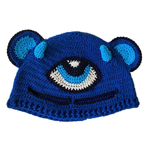 LfrXtra Mütze, gestrickte Tierohren, Halloween-Wintermütze, Strickmütze, Foto-Requisiten für Teenager, Erwachsene, Damen, Herren LfrXtra Mütze, gestrickte Tierohren, Halloween-Wintermütze, Strickmütze, Foto-Requisiten für Teenager, Erwachsene, Damen, Herren von LfrXtra