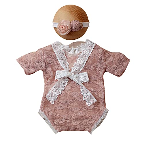 LfrXtra Neugeborene Fotografie Outfits Mädchen Spitze Strampler Neugeborene Fotografie Repers Rompers Baby Girls Rock Fotoshooting Langlebig von LfrXtra