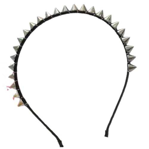 LfrXtra Unisex Faux Headwrap mit silbernen Spikes, Punk-Haarschmuck für Teenager, Erwachsene, Festivals, Cosplay, modische Stirnbänder für Damen LfrXtra Unisex Faux Headwrap mit silbernen Spikes, Punk-Haarschmuck für Teenager, Erwachsene, Festivals, Cosplay, modische Stirnbänder für Damen von LfrXtra