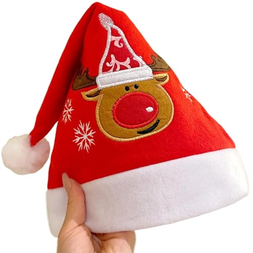 LfrXtra Warme Plüsch-Weihnachtsmannmütze, verstellbar, bequem, Uni, für Weihnachten, Urlaub, Partys und Versammlungen LfrXtra Warme Plüsch-Weihnachtsmannmütze, verstellbar, bequem, Uni, für Weihnachten, Urlaub, Partys und Versammlungen von LfrXtra