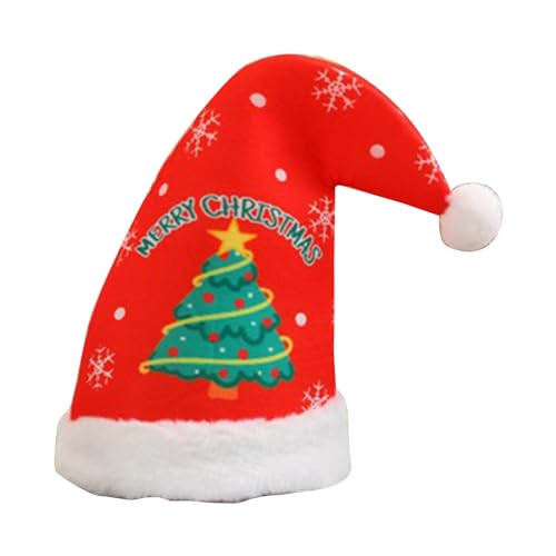 LfrXtra Weihnachtsmütze, dicker Plüsch und weiße pelzige Krempe für Weihnachtsfeiern, Verkleidungen, Cosplay, mehrfarbig von LfrXtra