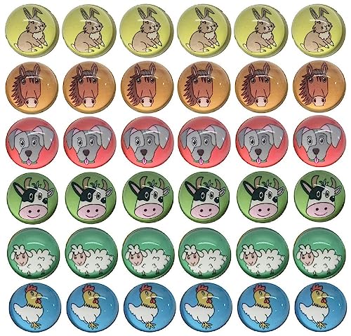 Lg Import 25 x Bauernhoftiere Flummis Flummi Springball 32 mm Tiere Bauernhof Hüpfball Bouncing Ball Tierflummis Mitgebsel Giveaway von Lg Import