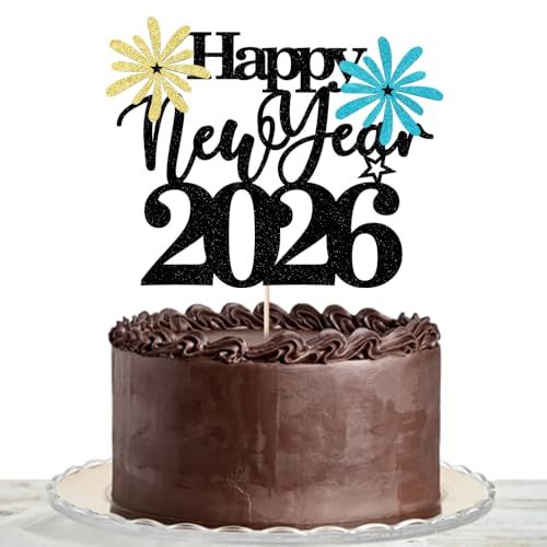 Tortenaufsatz "Happy New Year" 2026, Abschied von 2025 und Willkommen 2026, Party-Dekoration, Hallo 2026, Silvester, Weihnachten, Happy Holidays Party-Dekoration von Lgaiehjc