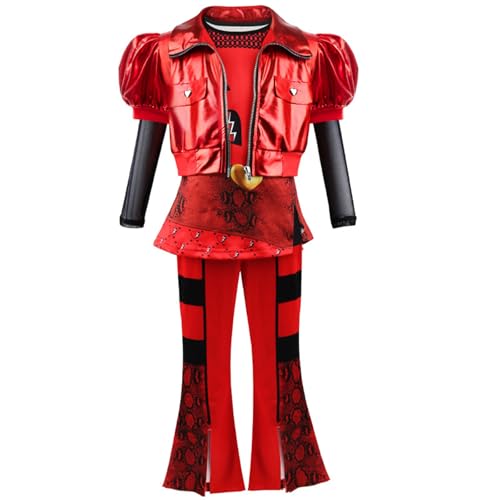 Lgandpg Rise of Red Kostüm für Kinder, rotes Kostüm für Mädchen, 3-teiliges Outfit von Lgandpg