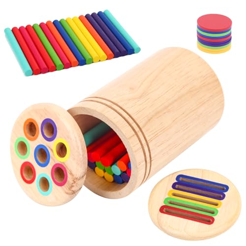LgowithU Montessori Holzspielzeug, Kinder Farbe Sortierspiel, Baby Spielzeug für 1 2 3 Jahre Alt Kinder LgowithU Montessori Holzspielzeug, Kinder Farbe Sortierspiel, Baby Spielzeug für 1 2 3 Jahre Alt Kinder von LgowithU