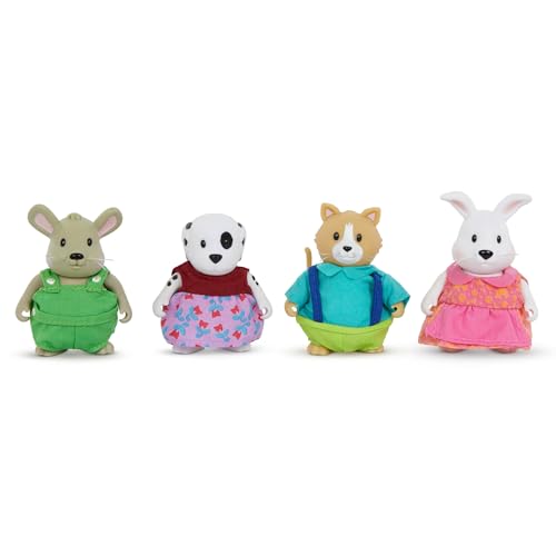 LI'L WOODZEEZ HCM Kinzel 43243 Figuren - Die Haustier-Freunde - 4 weiche Tierfiguren OHNE Buch - Tiere im Set, Spielzeug für Kinder ab 3 Jahre, WZ6676Z, Mehrfarbig von Li'l Woodzeez