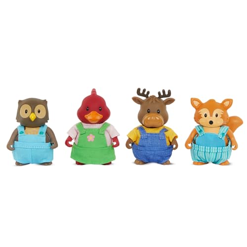 LI'L WOODZEEZ HCM Kinzel 43244 Figuren - Die Wald-Freunde - 4 weiche Tierfiguren OHNE Buch - Tiere im Set Spielzeug für Kinder ab 3 Jahre WZ6677Z Mehrfarbig von Li'l Woodzeez