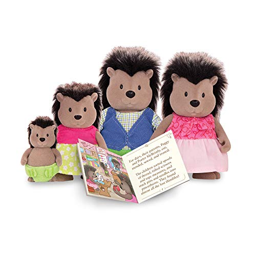Li’l Woodzeez Stachelschwein Tierfamilie McBristly – 4 weiche Tierfiguren mit Bilderbuch auf Englisch – Spielzeug Tiere Set (5 Teile) Spielzeug für Kinder ab drei Jahren von Li'l Woodzeez