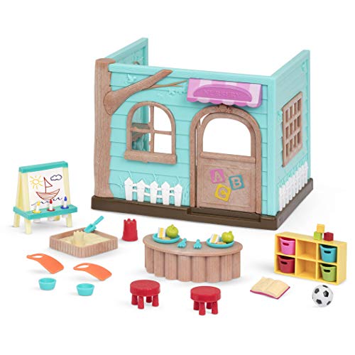Li’l Woodzeez 38-teiliges Set Kindergarten mit Zubehör – Spiele, Sandkasten, Essen und mehr – Spielzeug für Kinder ab 3 Jahren von Li'l Woodzeez