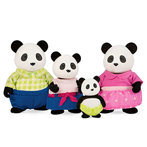 Li'l Woodzeez 6154M Li’l Woodzeez Panda Tierfamilie Skyhopper – 4 weiche Tierfiguren mit Bilderbuch auf Englisch – Spielzeug Tiere Set (5 Teile) Spielzeug für Kinder ab 3 Jahren von Li'l Woodzeez