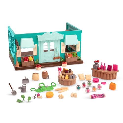Li’l Woodzeez 69-teilig Kaufladen Supermarkt Set mit Zubehör – Kasse, Lebensmittel, Dekoration, Geschirr und mehr – Spielzeug für Kinder ab 3 Jahren von Li'l Woodzeez