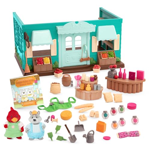 Li’l Woodzeez – 72-teilig Supermarkt Set – mit Zubehör und 2 Tierfiguren – Kasse, Lebensmittel, Dekoration, Geschirr, Bilderbuch – Spielzeug für Kinder ab 3 Jahren – Deluxe Kaufladen Li’l Woodzeez – 72-teilig Supermarkt Set – mit Zubehör und 2 Tierfiguren – Kasse, Lebensmittel, Dekoration, Geschirr, Bilderbuch – Spielzeug für Kinder ab 3 Jahren – Deluxe Kaufladen von Li'l Woodzeez