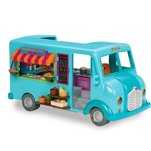 Li’l Woodzeez 89-teilig Food Truck Imbisswagen Set mit Zubehör – Eiscreme, Pizza, Tacos, Geschirr und mehr – Spielzeug für Kinder ab 3 Jahren von Li'l Woodzeez