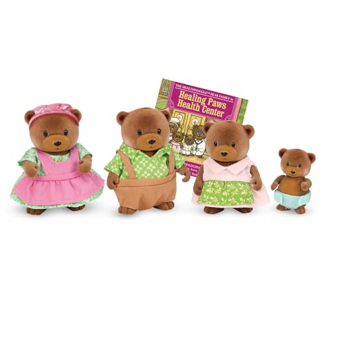 Li’l Woodzeez Bären Tierfamilie Healthnuggle – 4 weiche Tierfiguren mit Bilderbuch auf Englisch – Spielzeug Tiere Set (5 Teile) Spielzeug für Kinder ab 3 Jahren von Li'l Woodzeez