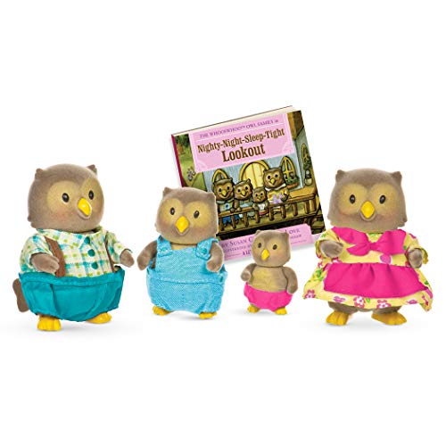 Li’l Woodzeez Eulen Tierfamilie Whooswhoo – 4 weiche Tierfiguren mit Bilderbuch auf Englisch – Spielzeug Tiere Set (5 Teile) Spielzeug für Kinder ab 3 Jahren von Li'l Woodzeez