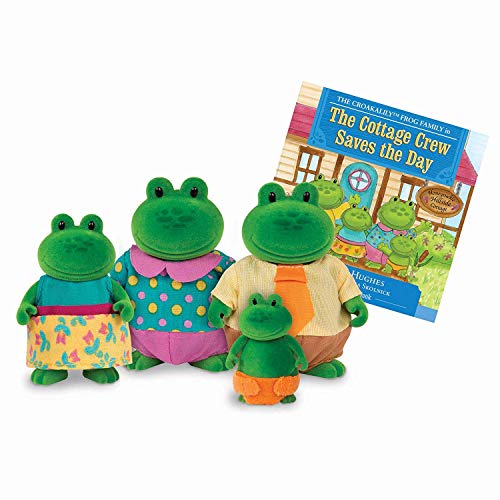 Li’l Woodzeez Frosch Tierfamilie Croakalily – 4 weiche Tierfiguren mit Bilderbuch auf Englisch – Spielzeug Tiere Set (5 Teile) Spielzeug für Kinder ab 3 Jahren von Li'l Woodzeez