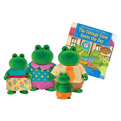 Li’l Woodzeez Frosch Tierfamilie Croakalily – 4 weiche Tierfiguren mit Bilderbuch auf Englisch – Spielzeug Tiere Set (5 Teile) Spielzeug für Kinder ab 3 Jahren von Li'l Woodzeez