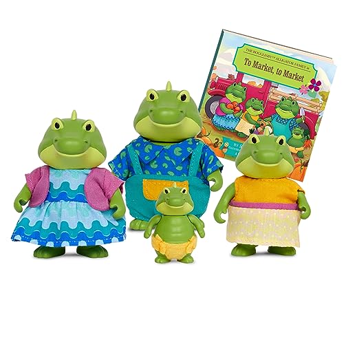 Li’l Woodzeez – 4 Tierfiguren – Tiere Spielzeug – Sammelfiguren – Spielzeugalligator-Set für Kinder – ab 3 Jahren – Bogglesby Alligatorfamilie von Li'l Woodzeez