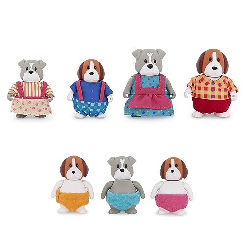 Li’l Woodzeez – 7 Tierfiguren – Tiere Spielzeug – Sammelfiguren – Spielzeughunde-Set für Kinder – ab 3 Jahren – Digglesby Hundefamilie von Li'l Woodzeez