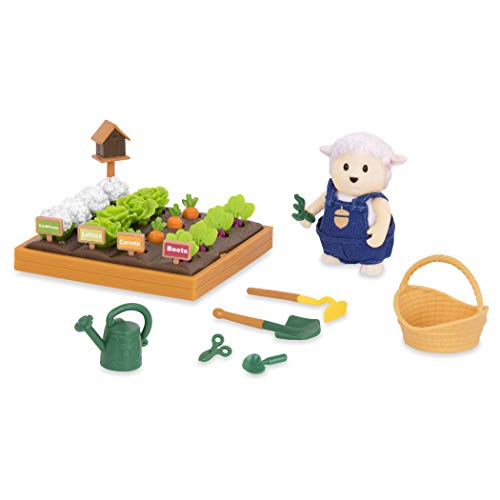 Li’l Woodzeez 31-teilig Schaf im Garten Figur und Zubehör Set – weiche Tierfigur, Gemüsebeet, Gießkanne und mehr – Spielzeug für Kinder ab 3 Jahren von Li'l Woodzeez