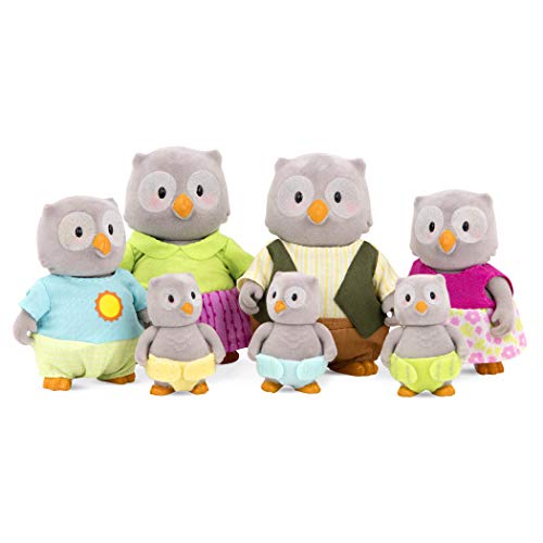 Li’l Woodzeez Figuren Eulen Tierfamilie McHoot – 7 weiche Tierfiguren mit Eltern und Kindern –Tiere im Set (7 Teile) Spielzeug ab drei Jahren von Li'l Woodzeez