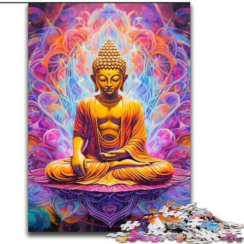 1000-teiliges Puzzle, Kunst-Buddha-Puzzle aus Holz, Geschenk zur Gehirnherausforderung, pädagogische Aktivität für Teenager, 1000 Teile(50x75cm) von LiJianXXE