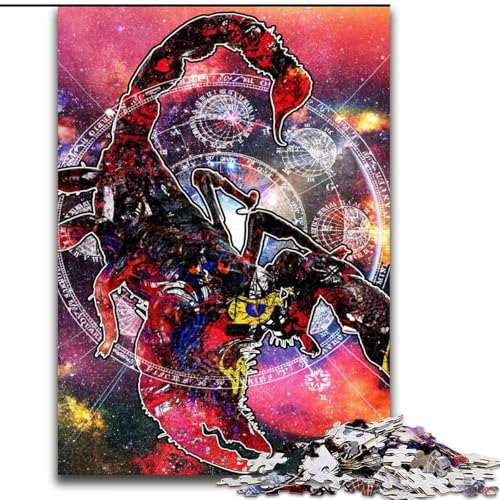 1000-teiliges Puzzle, Skorpion-Sternzeichen-Wandkunst, geeignet für Kinder ab 14 Jahren, Lernspiele für zu Hause, DIY-Spielzeug, Kunstwerk, Geschenk (Größe 50x75cm) von LiJianXXE