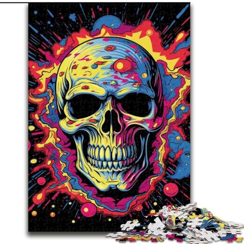 1000-teiliges Puzzle, bunter Kunst-Totenkopf aus Holz, interaktives Familienspiel, geeignet für Kinder ab 14 Jahren, 50x75cm, Denksportaufgabe, Spiel für Erwachsene, interaktive Familienaktivität 1000-teiliges Puzzle, bunter Kunst-Totenkopf aus Holz, interaktives Familienspiel, geeignet für Kinder ab 14 Jahren, 50x75cm, Denksportaufgabe, Spiel für Erwachsene, interaktive Familienaktivität von LiJianXXE