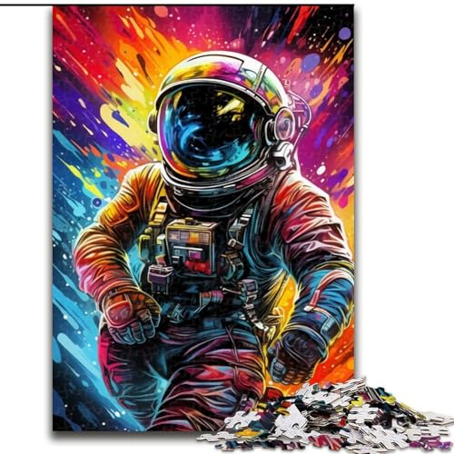 1000-teiliges Puzzle, buntes Astronauten-Puzzle aus Holz, für Teenager und Jugendliche, ideales Geburtstags, 1000 Teile(50x75cm) von LiJianXXE