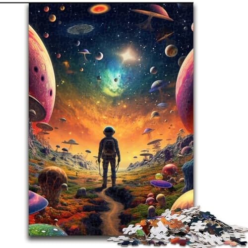 1000-teiliges Puzzle, farbenfrohe Astronauten-Puzzles aus Pappe, anspruchsvolles Denkspiel für Teenager, perfekt als Heimdekoration oder Geschenk, 1000 Stück(26x38cm) von LiJianXXE