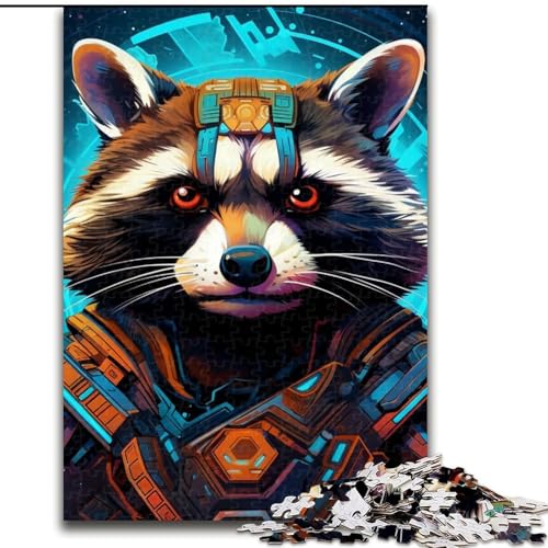 1000-teiliges Puzzle, farbenfroher Kunst-Waschbär aus Holz, interaktives Familienspiel, geeignet für Kinder ab 14 Jahren, 50x75cm, Denksportaufgabe, Spiel für Erwachsene, interaktive Familienaktivität 1000-teiliges Puzzle, farbenfroher Kunst-Waschbär aus Holz, interaktives Familienspiel, geeignet für Kinder ab 14 Jahren, 50x75cm, Denksportaufgabe, Spiel für Erwachsene, interaktive Familienaktivität von LiJianXXE