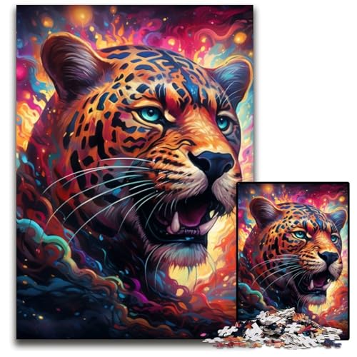 1000-teiliges Puzzle, farbenfrohes Jaguar-Kunstwerk, anspruchsvolle Puzzles, entspannende Unterhaltung, Heimdekoration, 26x38cm/10,23x14,96 Zoll 1000-teiliges Puzzle, farbenfrohes Jaguar-Kunstwerk, anspruchsvolle Puzzles, entspannende Unterhaltung, Heimdekoration, 26x38cm/10,23x14,96 Zoll von LiJianXXE