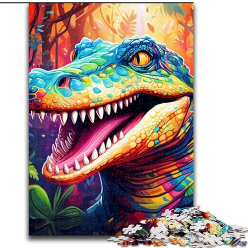 1000-teiliges Puzzle, farbenfrohes Kunstkrokodil aus Holz, interaktives Familienspiel, geeignet für Kinder ab 14 Jahren, 50x75cm, Denksportaufgabe, Spiel für Erwachsene, interaktive Familienaktivität 1000-teiliges Puzzle, farbenfrohes Kunstkrokodil aus Holz, interaktives Familienspiel, geeignet für Kinder ab 14 Jahren, 50x75cm, Denksportaufgabe, Spiel für Erwachsene, interaktive Familienaktivität von LiJianXXE