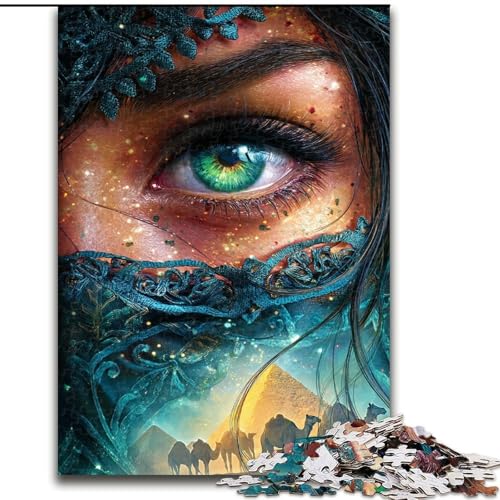 1000-teiliges Puzzle, schöne Ägypterin, geeignet für Kinder ab 14 Jahren, Lernspiele für zu Hause, DIY-Spielzeug, Kunstwerk, Geschenk (Größe 50x75cm) von LiJianXXE